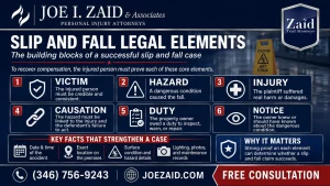 Explanation of the legal implications of a slip and fall claim