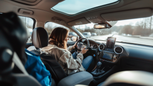 distracted driver on phone