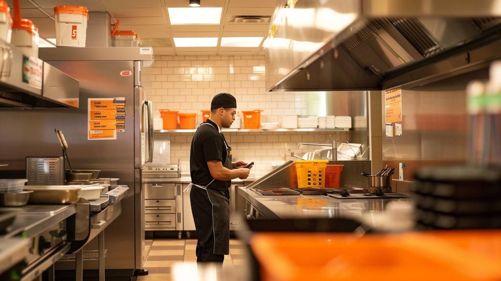 empleado trabajando en whataburger