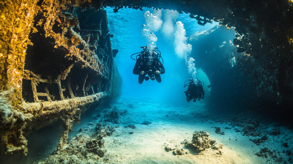 underwater diving excursion on cruise ship