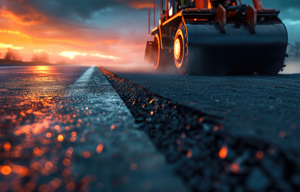 Carretera de la zona de construcción