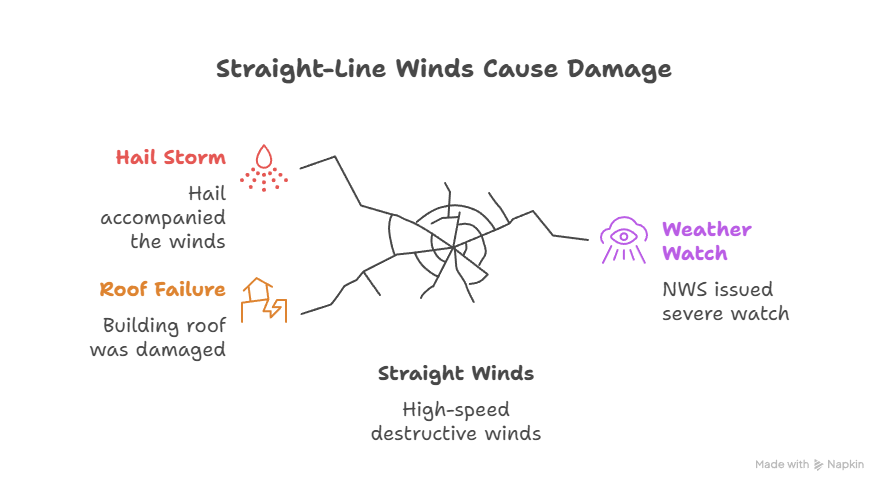 winds causing damage