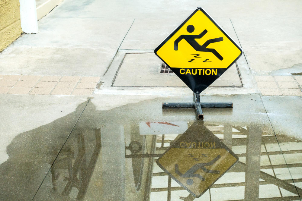 caution slip and fall sign