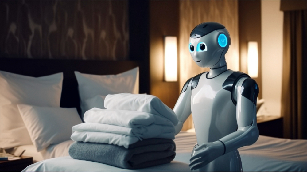 home robot doing laundry