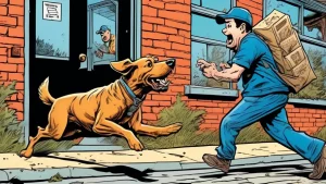 Trabajador de USPS huye de un perro