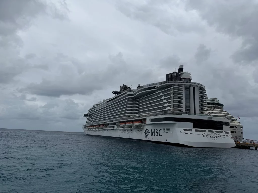 MSC cruise ship out in open water