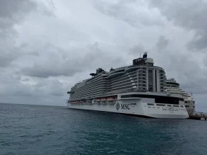MSC cruise ship out in open water