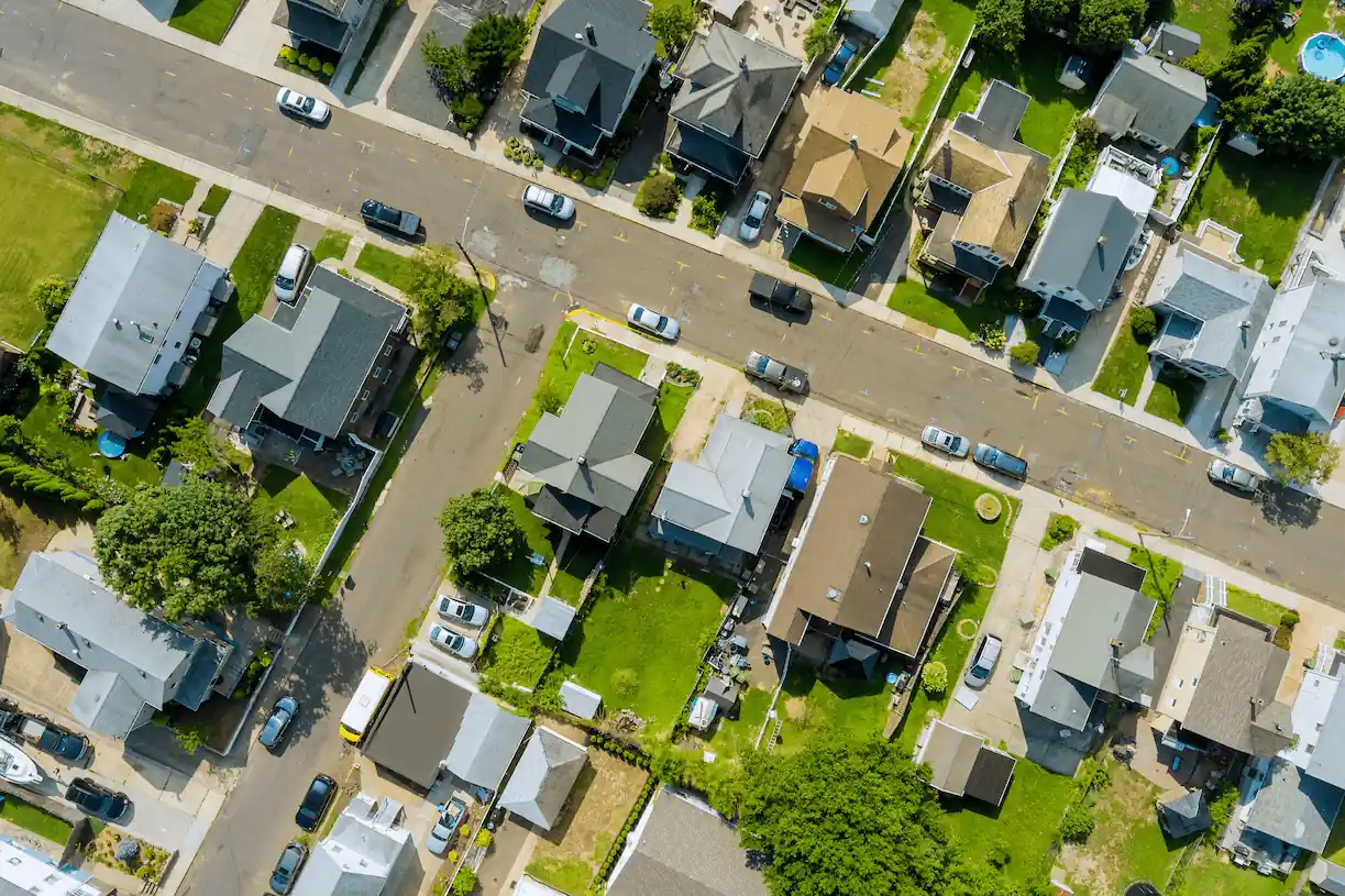 Clear Lake Houston area residential neighborhoods from above