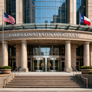 Harris County Civil Courthouse entrance in downtown Houston