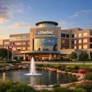 Houston Methodist Sugar Land Hospital exterior serving Fort Bend County injury victims
