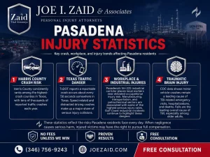 Personal injury statistics in pasadena inside of an infographic to help readers understand injury risk
