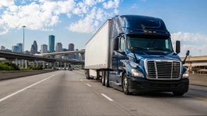 Truck driving along a Houston highway