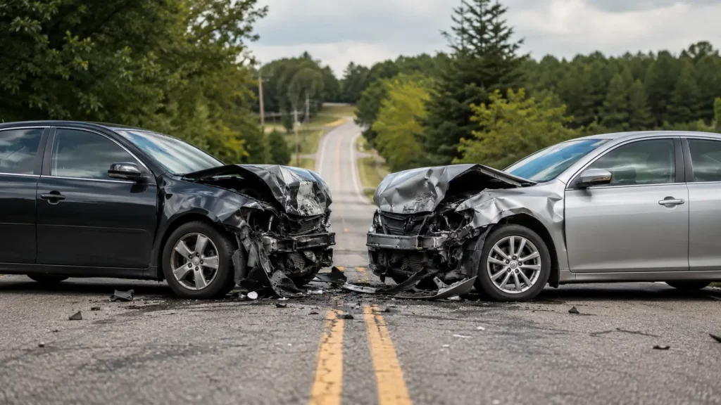 Head on collision and someone at fault in Houston