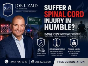 Humble spinal chord injury graphic explaining the benefits of having Joe Zaid as your dedicated personal injury attorney for spinal cord injuries