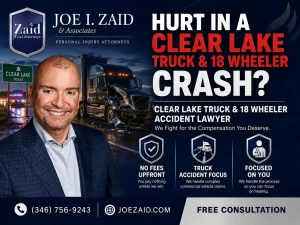 Infographic for a clear lake truck and 18 wheeler accident lawyer to help the injured understand what a truck accident attorney does