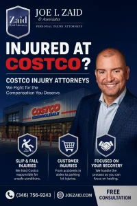Houston Costco Accident lawyer graphic displaying the benefits of a costco accident attorney