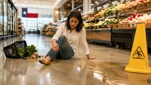 Woman slipped on grocery store floors and now needs a Houston premises liability lawyer