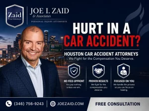 Houston car accident attorney infographic by joe i. zaid & associates explaining why a car accident attorney is important