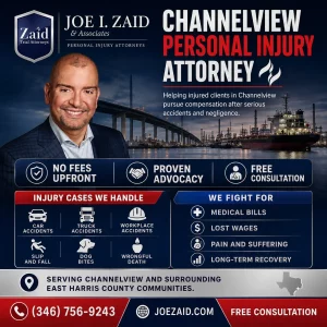 Joe I. Zaid Infographic explaining the types of accidents a channelview personal injury attorney handles