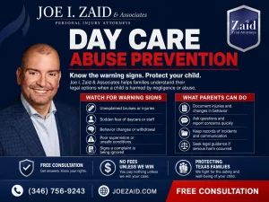 Joe I. Zaid & Associates infographic on how to prevent day care abuse