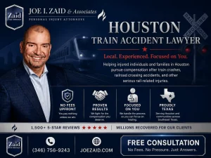 Joe I. Zaid & Associates infographic explaining how Joe I. Zaid can help injured train accident victims