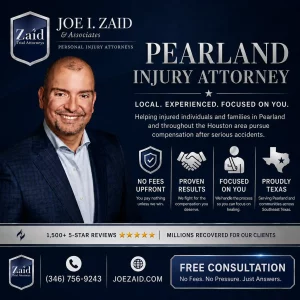 Pearland Injury attorney infographic explaining what Joe I. Zaid & Associates does for the injured