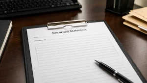 A recorded statement document from an insurance company