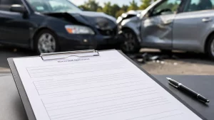 A recorded statement document after a car accident in Texas