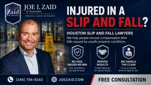 Infographic by Joe I. Zaid & Associates on why someone should hire Joe Zaid as their Houston slip and fall lawyer