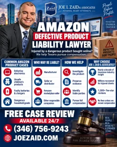 Amazon defective product liability lawyer infographic explaining types of products that can be defective