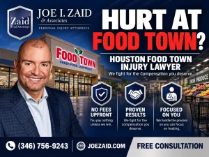 Houston food town injury lawyer infographic explaining how an injury lawyer can help
