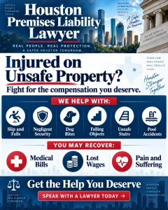 Houston premises liability lawyer infographic explaining the type of compensation you can receive from a premises liability case