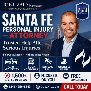 Sante fe personal injury attorney infographic explaining various accident types and injuries