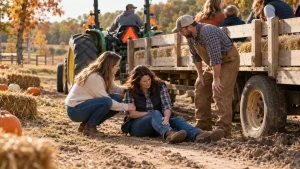 Woman who fell off a hayride and injured herself