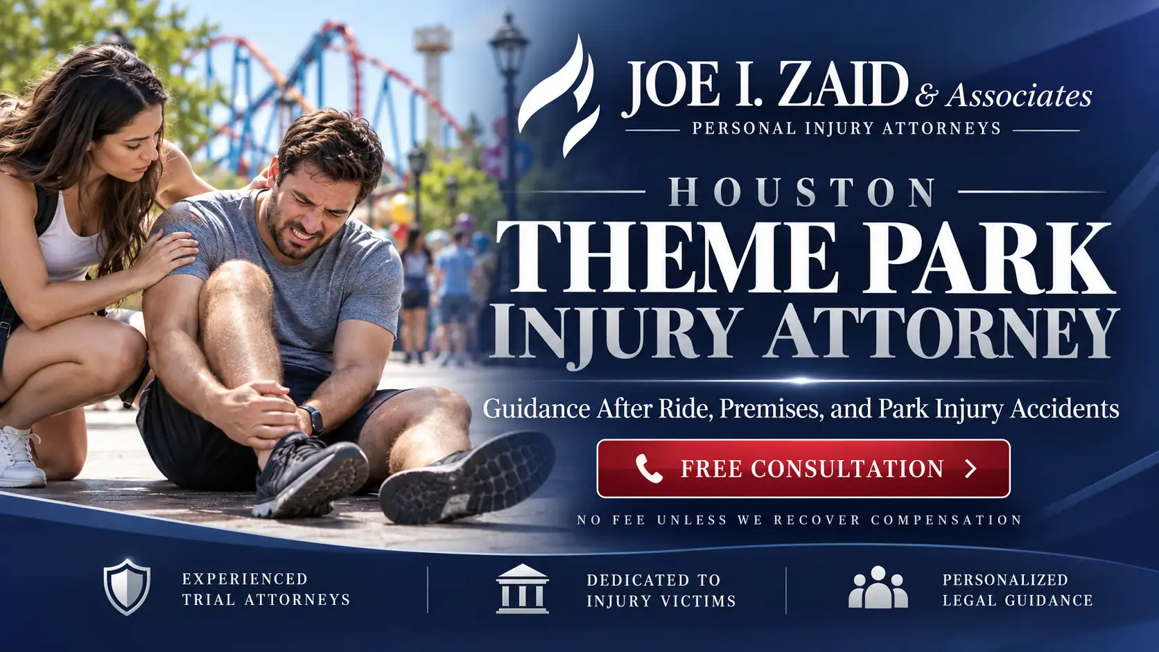 Man hurt at an amusement park and needs help from a theme park injury attorney